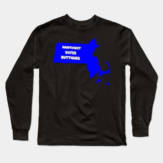 Massachusetts Nantucket votes Buttigieg Long Sleeve T-Shirt by Vine Time T shirts